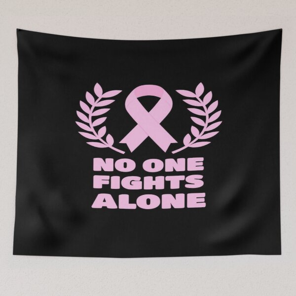 Item preview, Breast Cancer Awareness Pink Ribbon Art – No One Fights Alone Support Design for Strong Survivors & Families designed and sold by Bright Nest Studio.