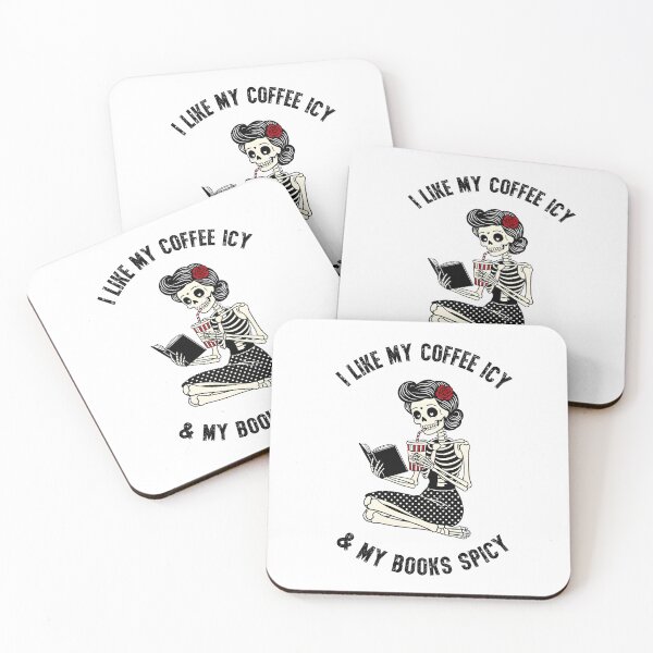 Item preview, Book Lover Design – I Like My Coffee Icy & My Books Spicy | Dark reader humor designed and sold by Frida-Kreativ.