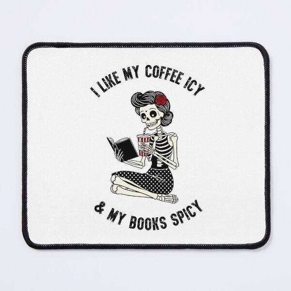 Artikelvorschau, Book Lover Design – I Like My Coffee Icy & My Books Spicy | Dark Reader Humor entworfen und verkauft von Frida-Kreativ.