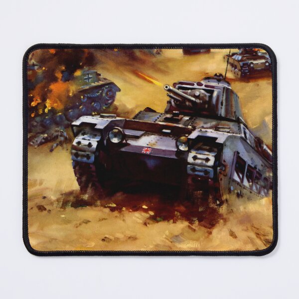 Item preview, Back Them Up WWII Poster | British Tank Attack in Western Desert | Vibrant War Art | North African Campaign Propaganda designed and sold by artofuniverse.