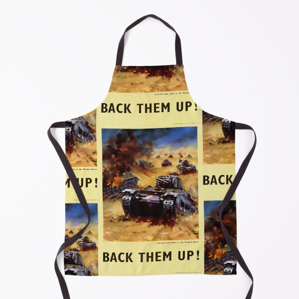Item preview, Back Them Up WWII Poster | British Tank Attack in Western Desert | Vibrant War Art | North African Campaign Propaganda designed and sold by artofuniverse.