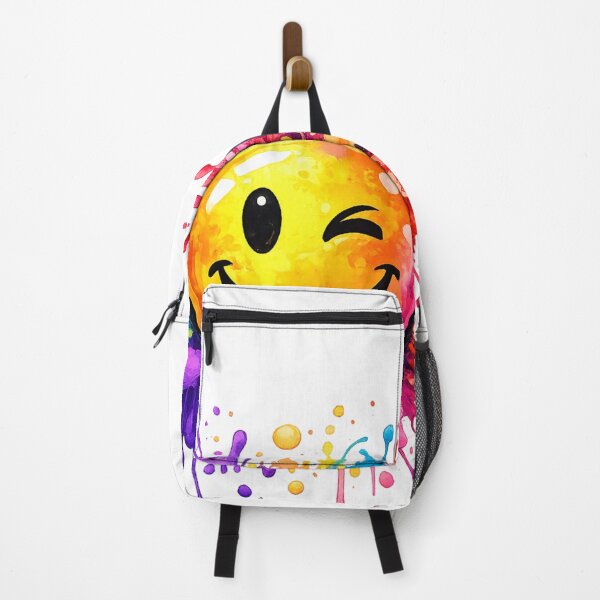Item preview, Winking Smiley Color Splash Art – Vibrant Rainbow Paint Splash Emoji designed and sold by thesmilngnature.