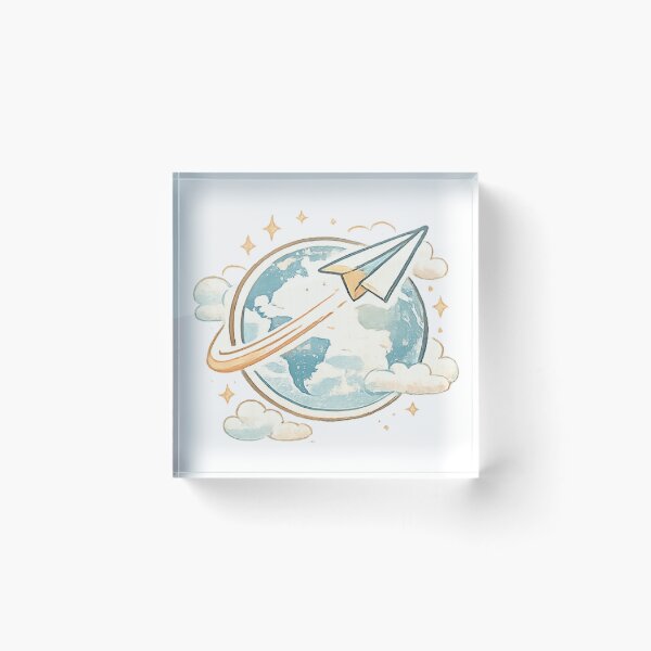 Item preview, Paper Plane Around the World – Dreamy Travel Illustration designed and sold by myforestfog.