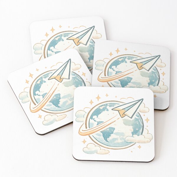 Item preview, Paper Plane Around the World – Dreamy Travel Illustration designed and sold by myforestfog.