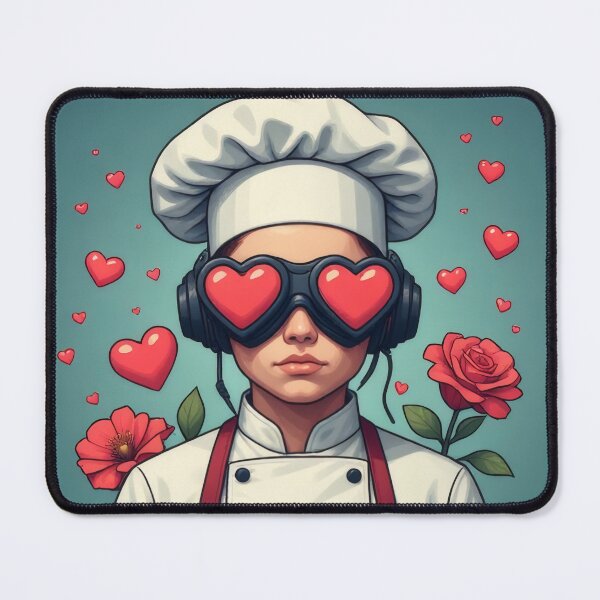 Item preview, A loving cook with a bouquet of roses designed and sold by Mianku | Für das Leben.