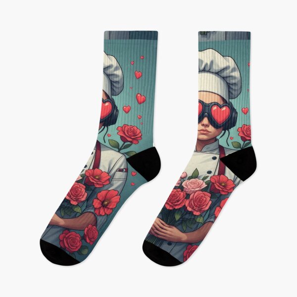 Item preview, A loving cook with a bouquet of roses designed and sold by Mianku | Für das Leben.
