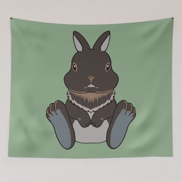 Item preview, Netherland Dwarf Black Otter Rabbit designed and sold by tayaan.