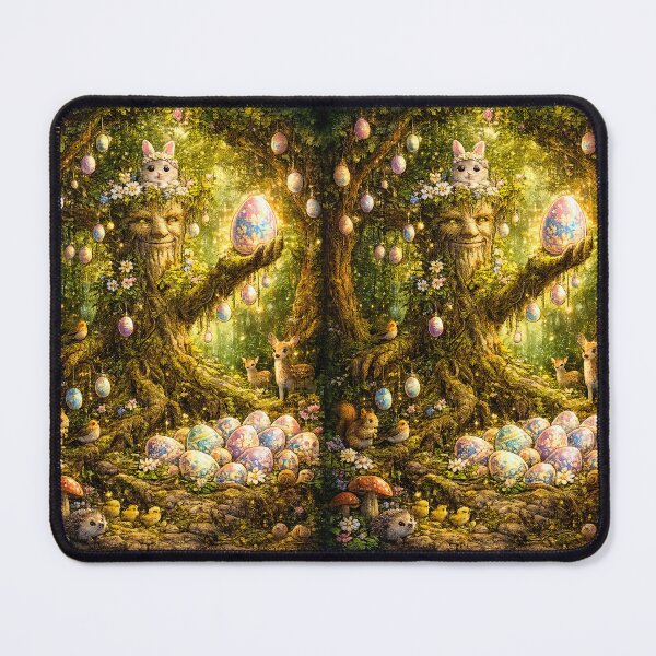 Item preview, Magical Tree Spirit Holding Easter Egg – Fantasy Forest Easter Illustration designed and sold by Dominik1994.