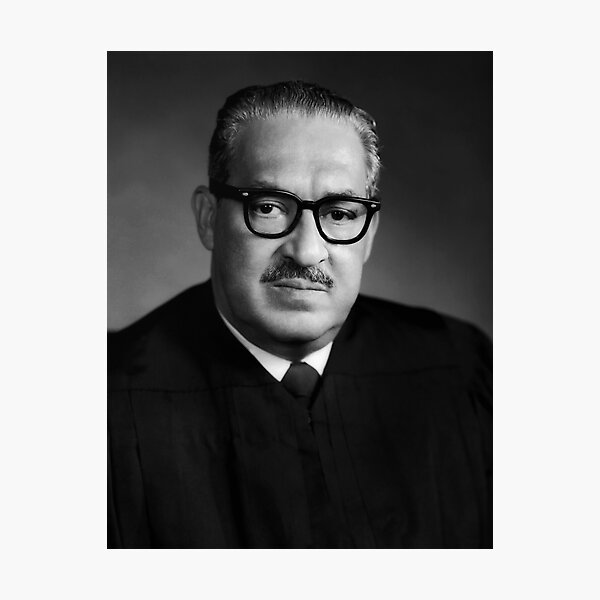 Historical Artwork from 1976 - 4 x 6 - Gloss Justice Thurgood Marshall Photograph