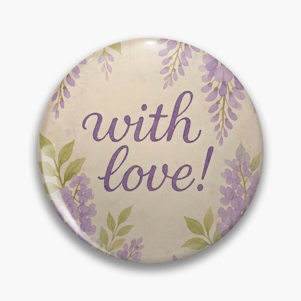 Item preview, With Love – Wisteria Watercolor Border on Vintage Paper designed and sold by EmeraldeaArt.