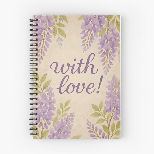 Item preview, With Love – Wisteria Watercolor Border on Vintage Paper designed and sold by EmeraldeaArt.