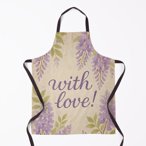 Item preview, With Love – Wisteria Watercolor Border on Vintage Paper designed and sold by EmeraldeaArt.