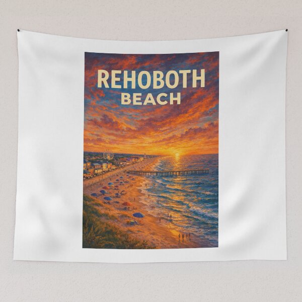 Item preview, Rehoboth Beach Boardwalk and Pier at Sunset, Delaware Coast designed and sold by Aryabek.