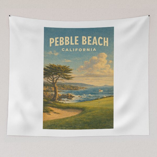 Item preview, Pebble Beach Golf Course View Over Pacific Cliffs and Lone Cypress designed and sold by Aryabek.