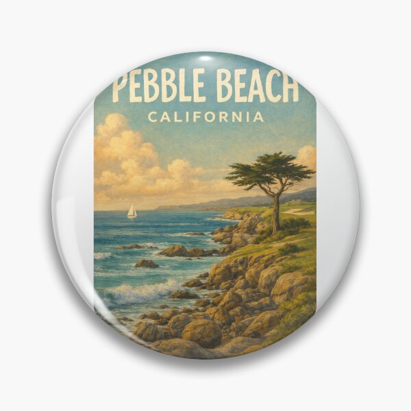 Item preview, Pebble Beach Coastline with Rocky Shore and California Cypress Tree designed and sold by Aryabek.