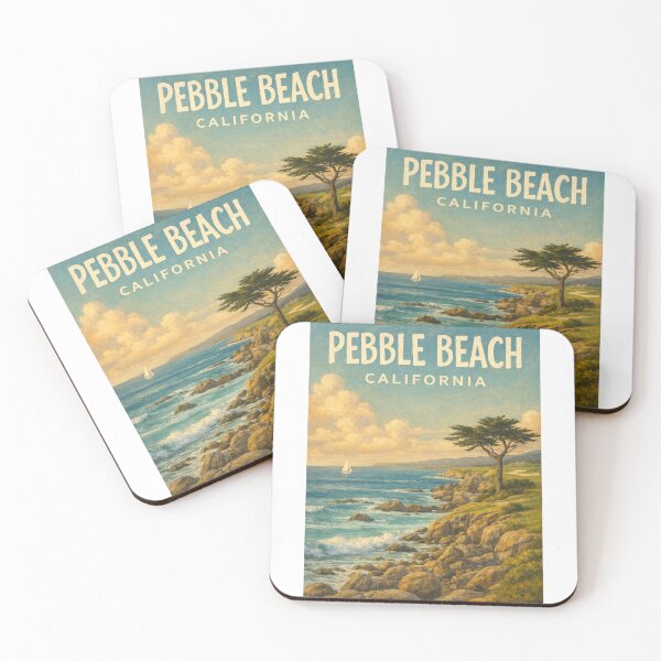 Item preview, Pebble Beach Coastline with Rocky Shore and California Cypress Tree designed and sold by Aryabek.