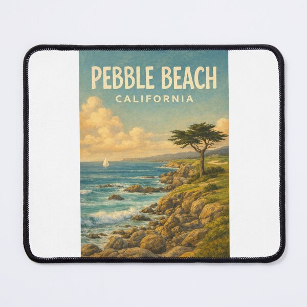 Item preview, Pebble Beach Coastline with Rocky Shore and California Cypress Tree designed and sold by Aryabek.