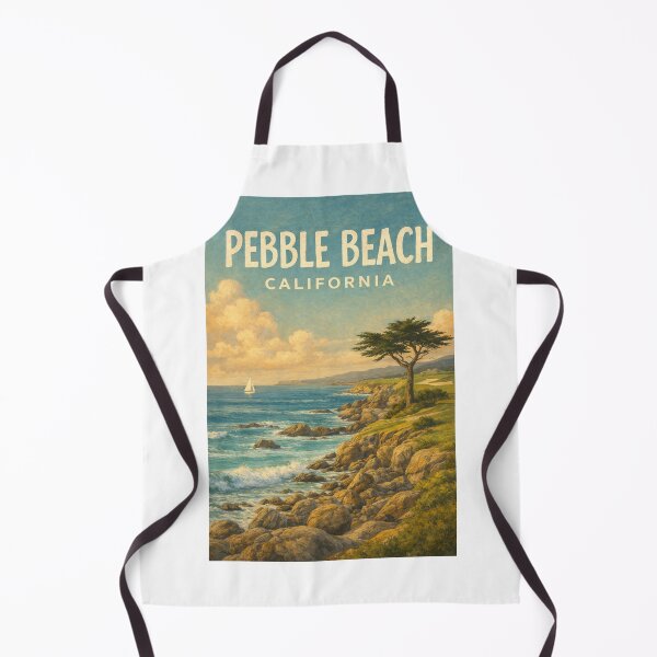 Item preview, Pebble Beach Coastline with Rocky Shore and California Cypress Tree designed and sold by Aryabek.