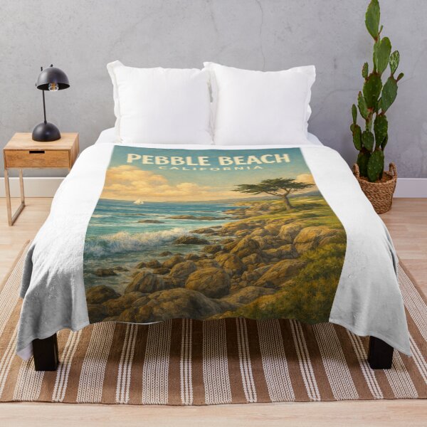Item preview, Pebble Beach Coastline with Rocky Shore and California Cypress Tree designed and sold by Aryabek.