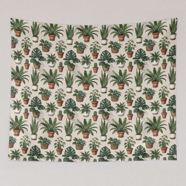 Item preview, Urban Jungle Indoor Plants - Aesthetic Botanical Houseplants Pattern designed and sold by Maryam_ART.