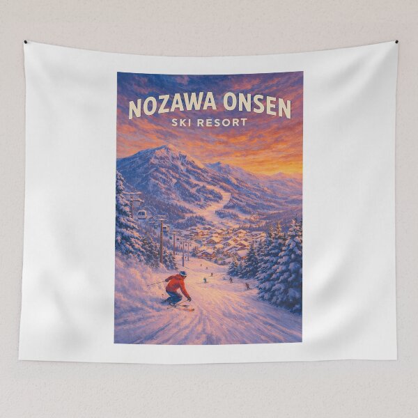 Item preview, Nozawa Onsen Village and Ski Slopes in Nagano, Japan designed and sold by Aryabek.