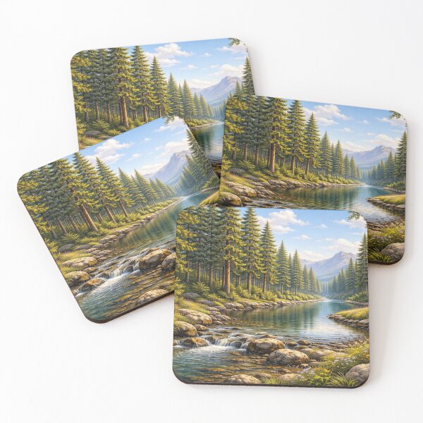 Item preview, Pine Forest River Bend designed and sold by Myra365Art.