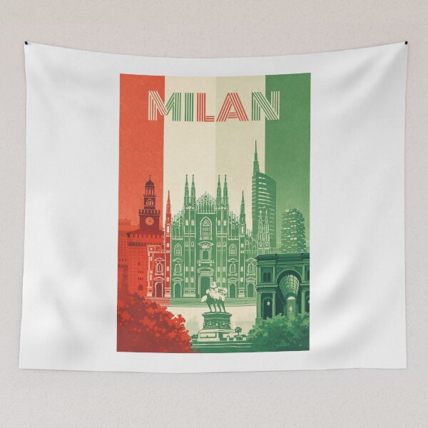 Item preview, Milan City Landmarks with Duomo and Galleria Vittorio Emanuele II, Italy designed and sold by Aryabek.