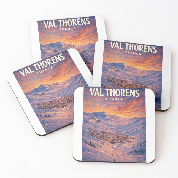 Item preview, Val Thorens Ski Slopes and Village at Sunset, French Alps designed and sold by Aryabek.
