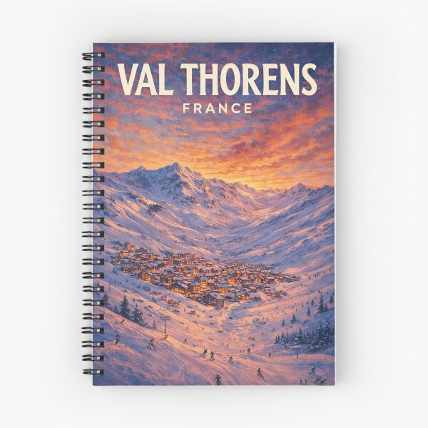 Item preview, Val Thorens Ski Slopes and Village at Sunset, French Alps designed and sold by Aryabek.