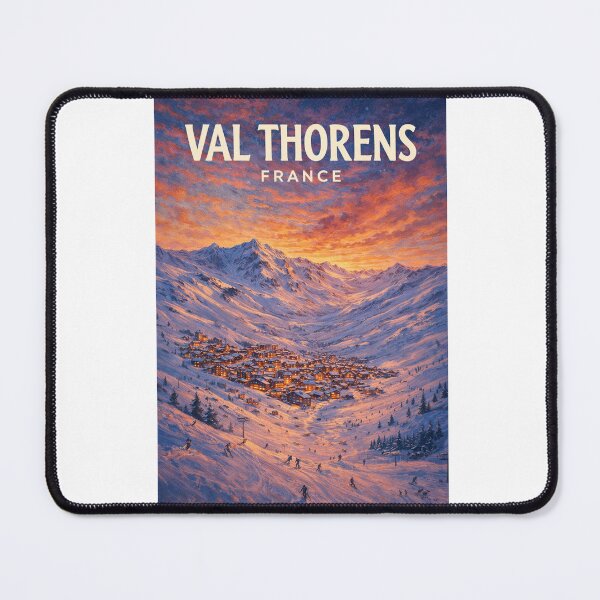 Item preview, Val Thorens Ski Slopes and Village at Sunset, French Alps designed and sold by Aryabek.