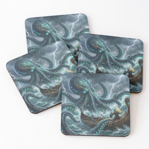 Item preview, The Kraken's Wrath: Viking Sea Battle Against Giant Octopus designed and sold by TheRichGallery.