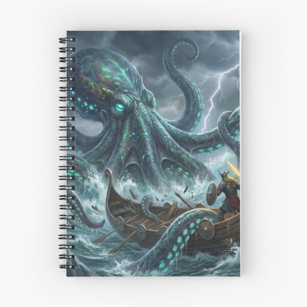 Item preview, The Kraken's Wrath: Viking Sea Battle Against Giant Octopus designed and sold by TheRichGallery.