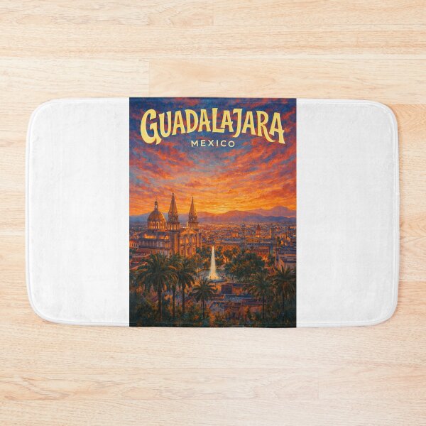 Item preview, Horizonte de Guadalajara y Catedral al atardecer, México designed and sold by Aryabek.