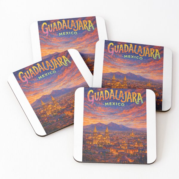 Item preview, Guadalajara Evening Panorama with Cathedral and Mountains, Jalisco, Mexico designed and sold by Aryabek.
