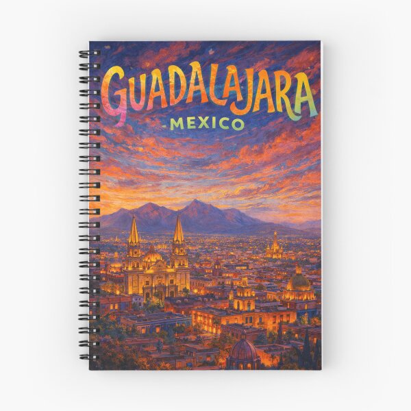 Item preview, Guadalajara Evening Panorama with Cathedral and Mountains, Jalisco, Mexico designed and sold by Aryabek.