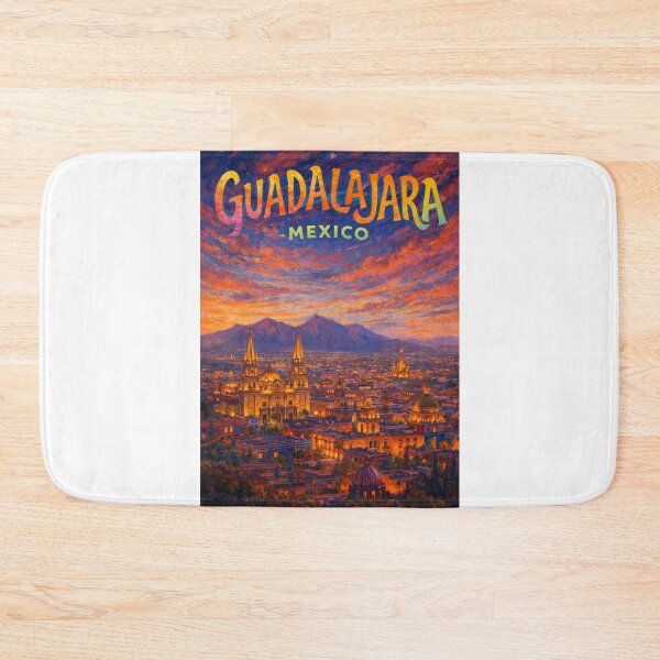 Item preview, Panorama nocturno de Guadalajara con catedral y montañas, Jalisco, México designed and sold by Aryabek.