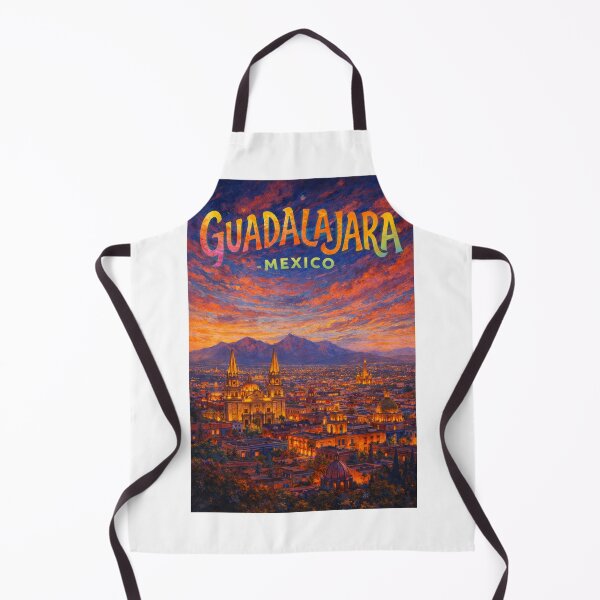 Item preview, Guadalajara Evening Panorama with Cathedral and Mountains, Jalisco, Mexico designed and sold by Aryabek.