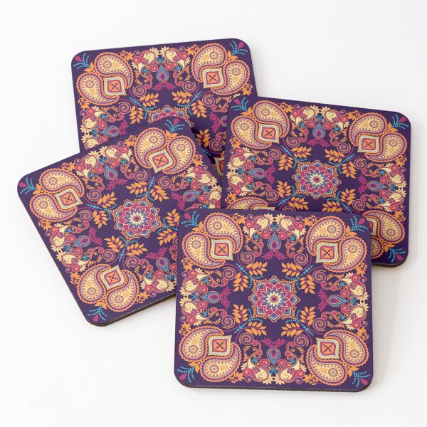 Item preview, Vibrant Boho Paisley Floral Mandala Scarf Print designed and sold by teaw-teaw.
