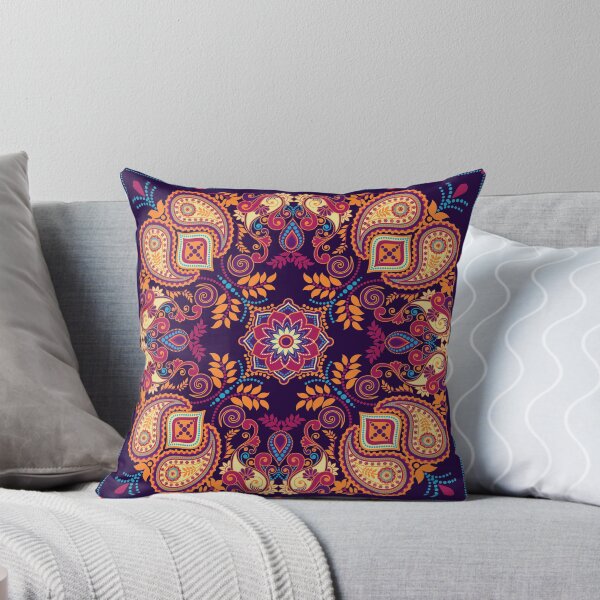 Item preview, Vibrant Boho Paisley Floral Mandala Scarf Print designed and sold by teaw-teaw.