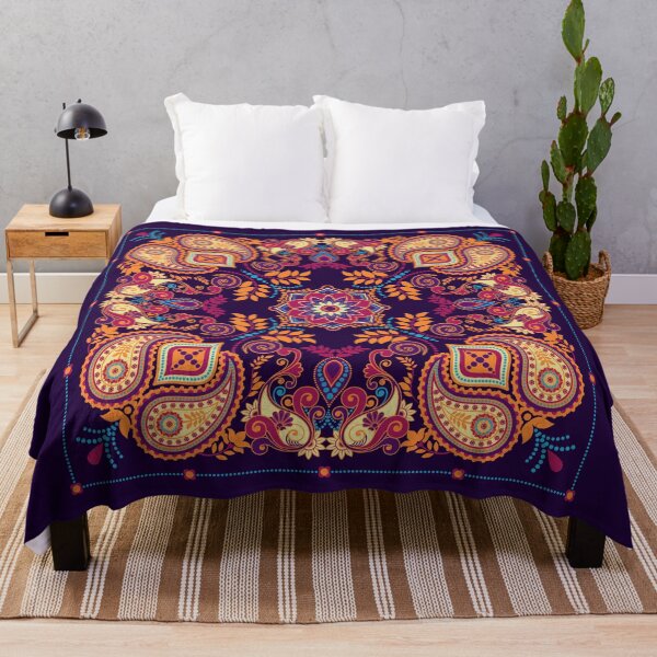 Item preview, Vibrant Boho Paisley Floral Mandala Scarf Print designed and sold by teaw-teaw.