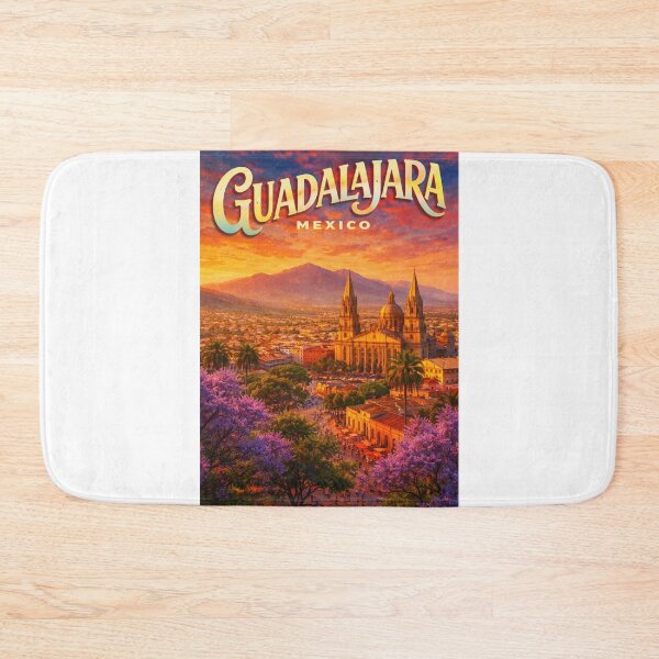 Item preview, Guadalajara Cathedral and Jacaranda Trees in Jalisco, Mexico designed and sold by Aryabek.