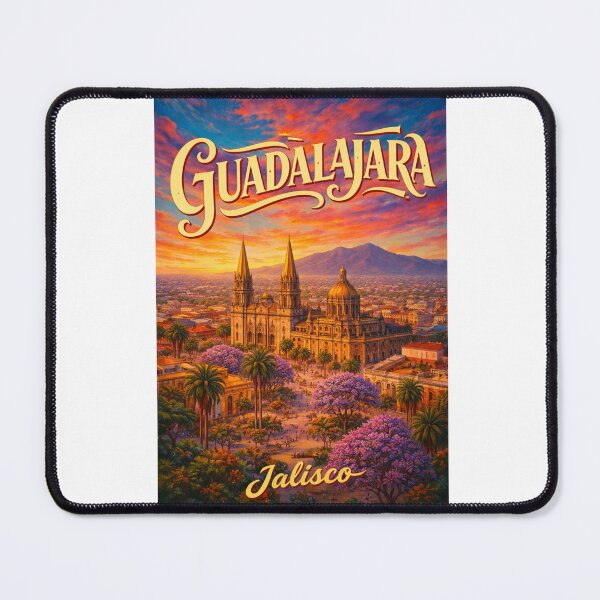 Item preview, Plaza Histórica de Guadalajara con Catedral y el horizonte de Jalisco, México designed and sold by Aryabek.