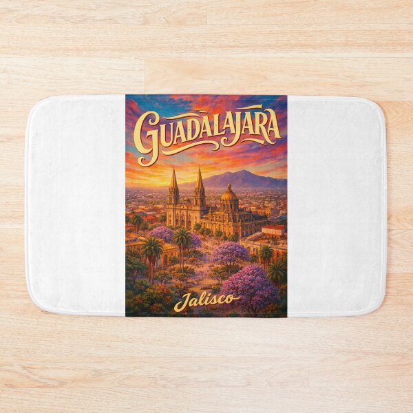 Item preview, Plaza Histórica de Guadalajara con Catedral y el horizonte de Jalisco, México designed and sold by Aryabek.