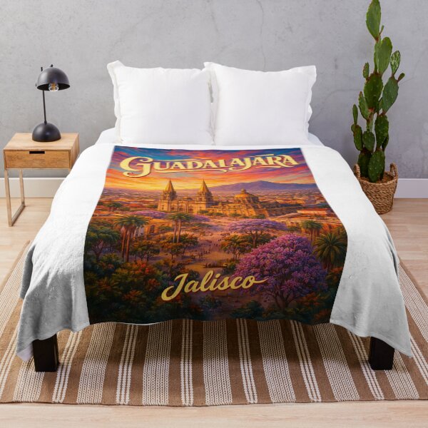 Item preview, Guadalajara Historic Plaza with Cathedral and Jalisco Skyline, Mexico designed and sold by Aryabek.
