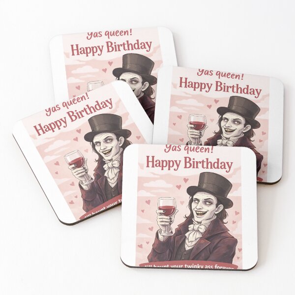 Item preview, Funny Gothic Birthday Toast with Queer Camp Humor designed and sold by Aryabek.