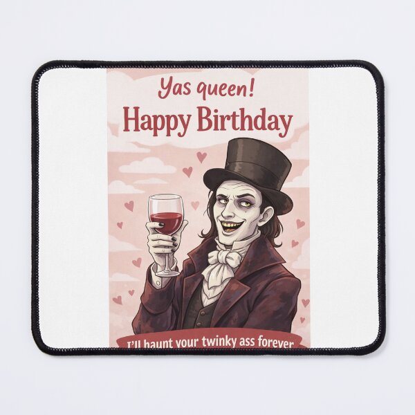 Item preview, Funny Gothic Birthday Toast with Queer Camp Humor designed and sold by Aryabek.