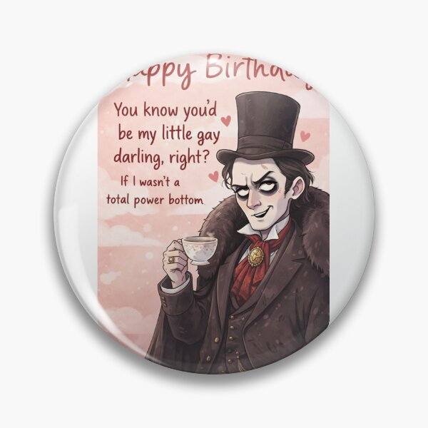 Item preview, Gothic Gay Birthday Humor with Dapper Power Bottom Energy designed and sold by Aryabek.