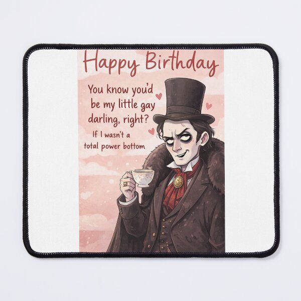 Item preview, Gothic Gay Birthday Humor with Dapper Power Bottom Energy designed and sold by Aryabek.