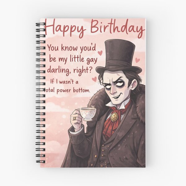 Item preview, Gothic Gay Birthday Humor with Dapper Power Bottom Energy designed and sold by Aryabek.