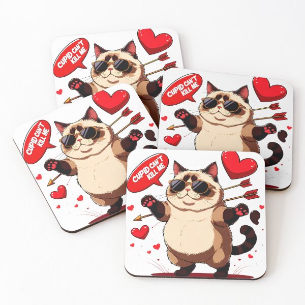 Item preview, Cupid Can’t Kill Me – Rebel Cat Valentine designed and sold by meesub.